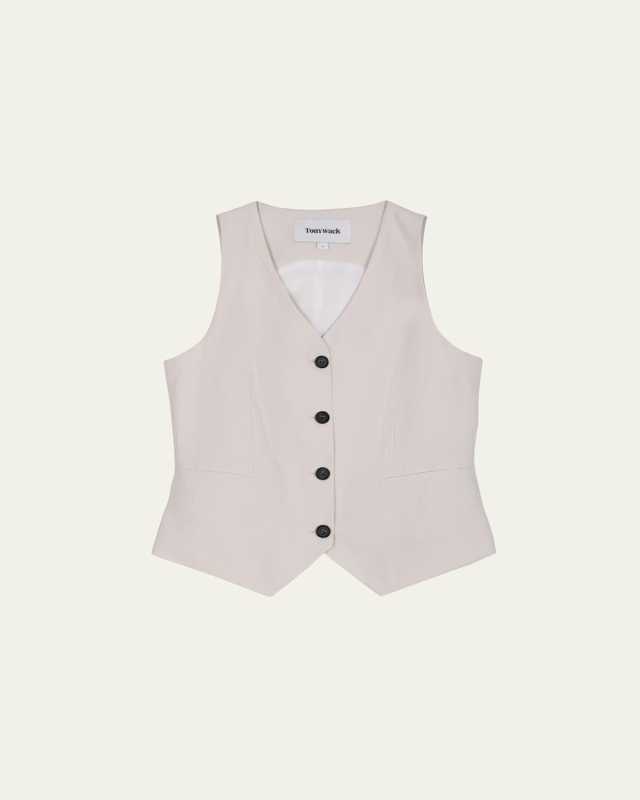 Tailored Linen-Blend Vest